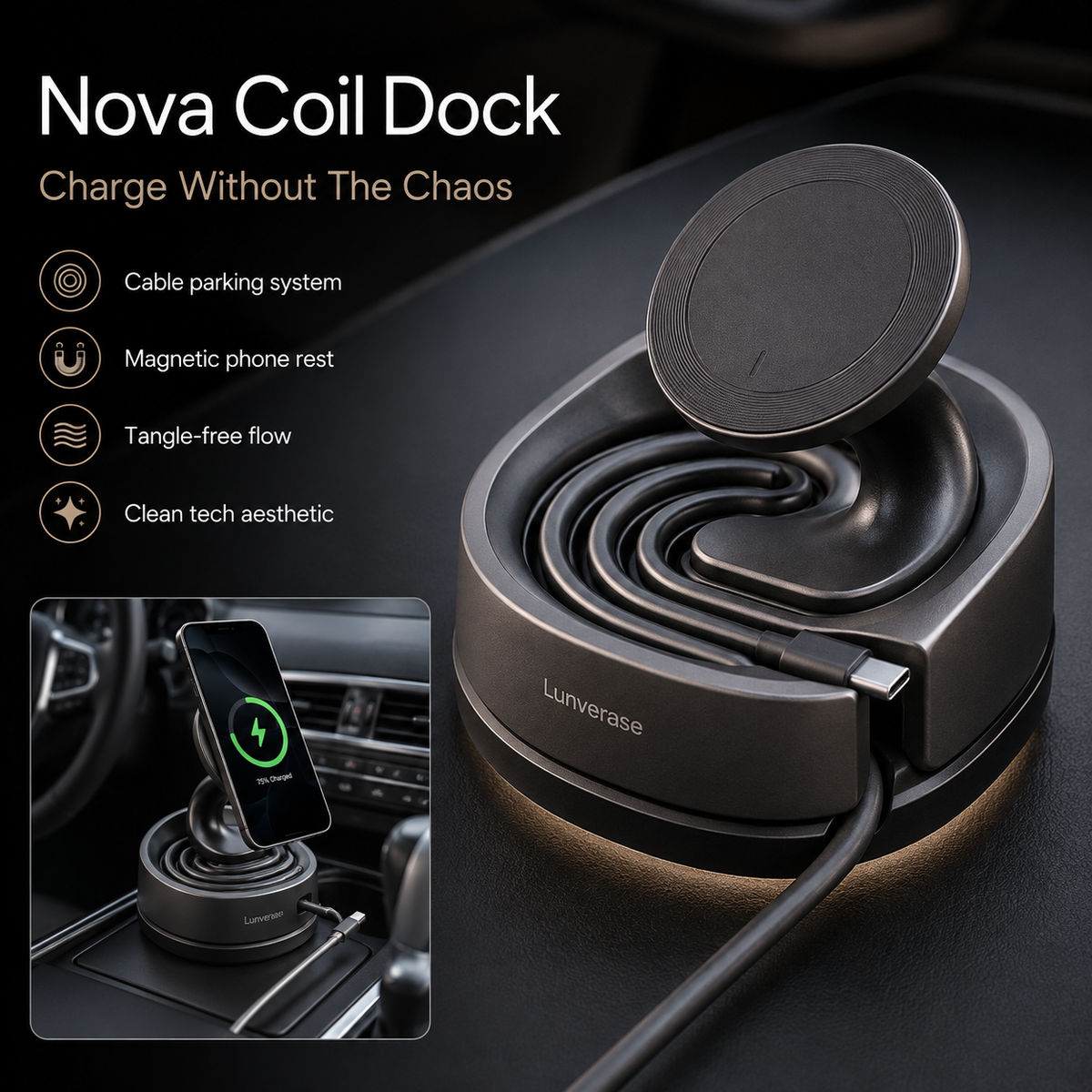 Lunverase™ NovaCoil Magnetic Charging Dock