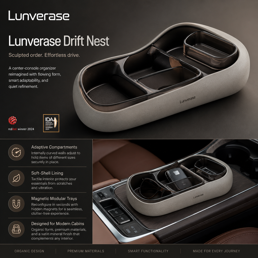 Lunverase™ DriftNest Sculpted Console Organizer