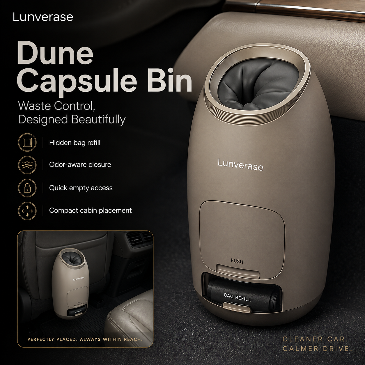 Lunverase™ DuneCapsule Sealed Cabin Bin
