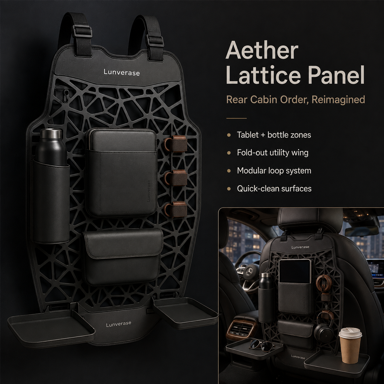 Lunverase™ AetherLattice Modular Seatback Panel